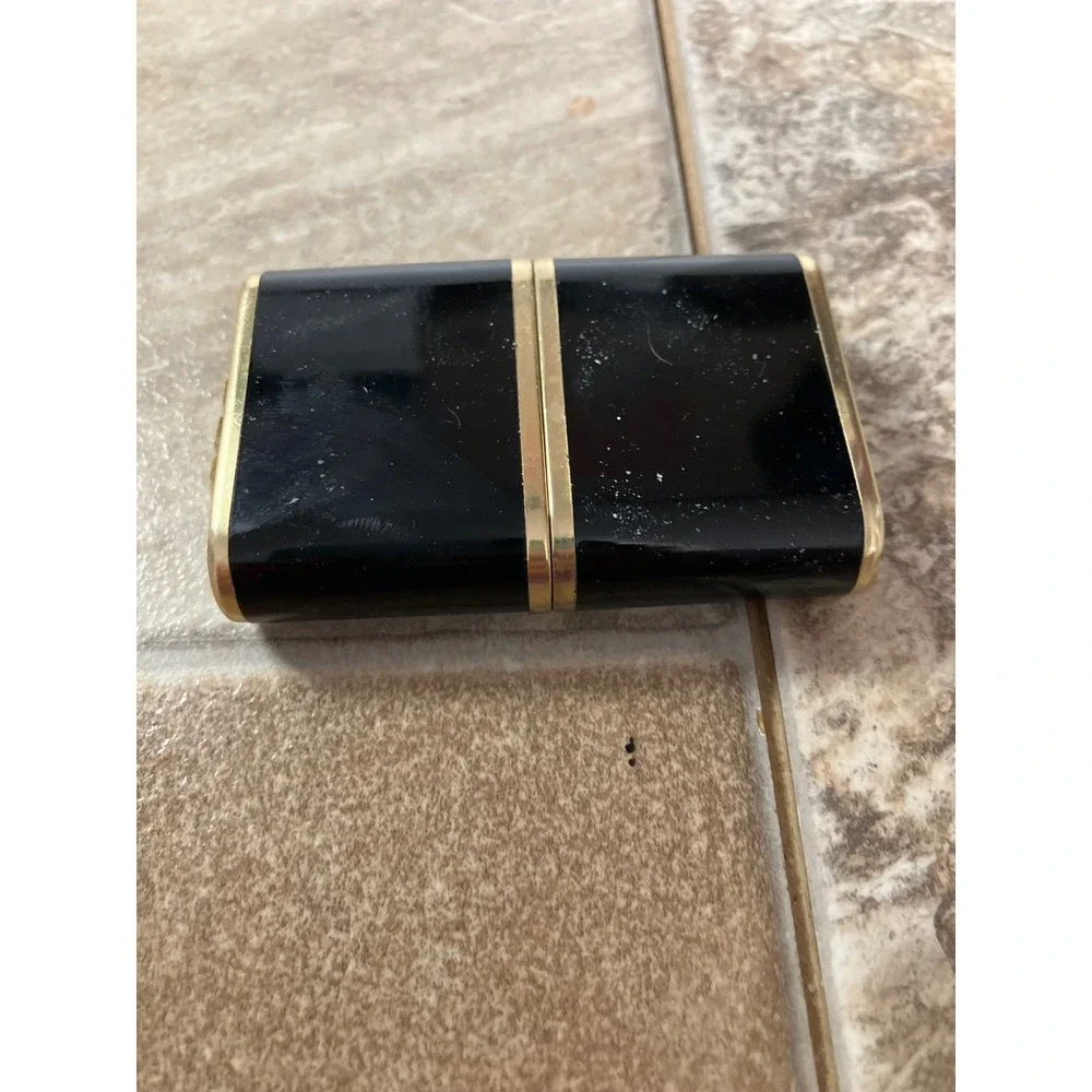 Linden Quartz Vintage Travel Alarm Clock Black Gold Sliding Digital Pocket Size